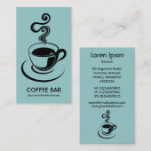Koffiebeker Verticaal - Zwart op Lt Blue Green Visitekaartje (Voorkant / Achterkant)