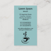 Koffiebeker Verticaal - Zwart op Lt Blue Green Visitekaartje (Achterkant)