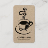Koffiebeker verticaal - zwart op wit (goud) visitekaartje (Voorkant)