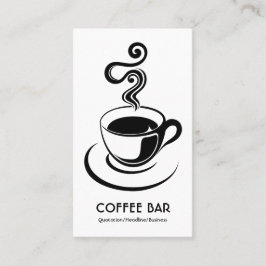 Koffiebeker verticaal - zwart op wit (goud) visitekaartje
