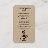 Koffiebeker verticaal - zwart op wit (goud) visitekaartje (Achterkant)