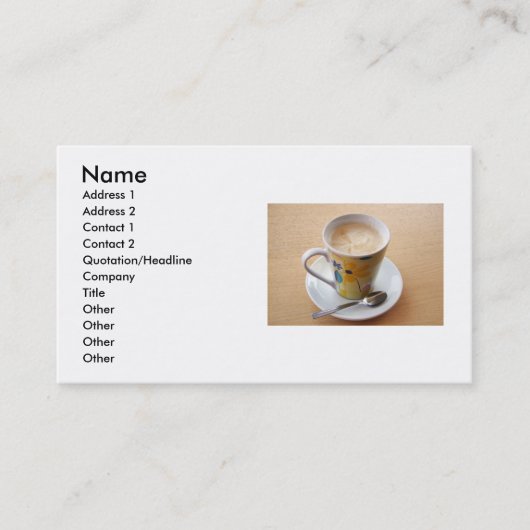 Koffiebeker Visitekaartje (Voorkant)