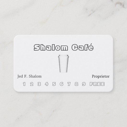 Koffiebeker Visitekaartje (Voorkant)