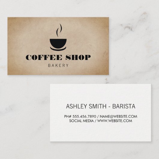 Koffiebeker Visitekaartje (Voorkant / Achterkant)