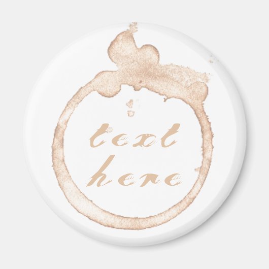 Koffiebeker vlek bruin en wit magneet (Voorkant)