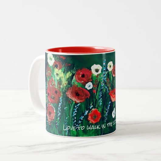 Koffiebeker voor haar acrylschilderende cadeau tweekleurige koffiemok (Voorkant links)