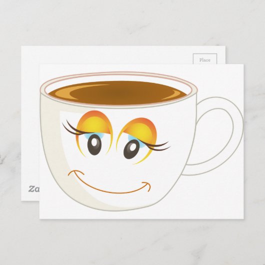 Koffiebeker - Vrouw Briefkaart (Voorkant / Achterkant)