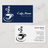 Koffiebeker - White en Dark Blue 01744 Visitekaartje (Voorkant / Achterkant)