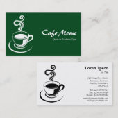 Koffiebeker - White en Dark Green 02481c Visitekaartje (Voorkant / Achterkant)