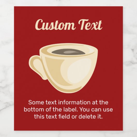 Koffiebeker Wijnlabel Wijn Etiket (Enkel label)