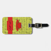 Koffiebeker & woorden Lime Green & Red Monogrammed Bagagelabel (Voorkant horizontaal)