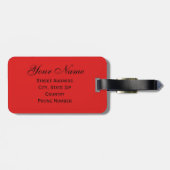 Koffiebeker & woorden Lime Green & Red Monogrammed Bagagelabel (Achterkant horizontaal)