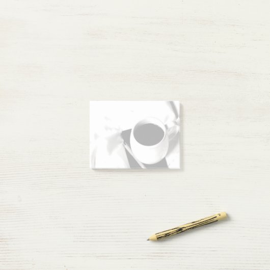 Koffiebeker zwart-witontbijt in bed post-it® notes (Op bureau)