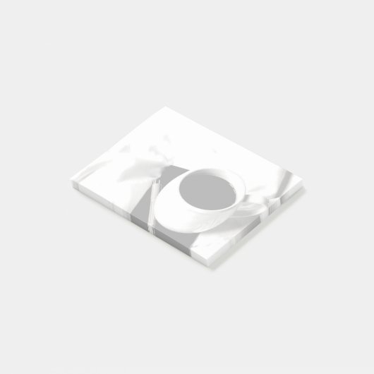 Koffiebeker zwart-witontbijt in bed post-it® notes (Schuin)