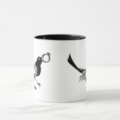 Koffiebeker zwarte witte vogel mok (Midden)