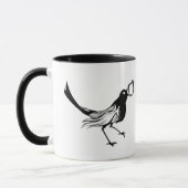Koffiebeker zwarte witte vogel mok (Links)