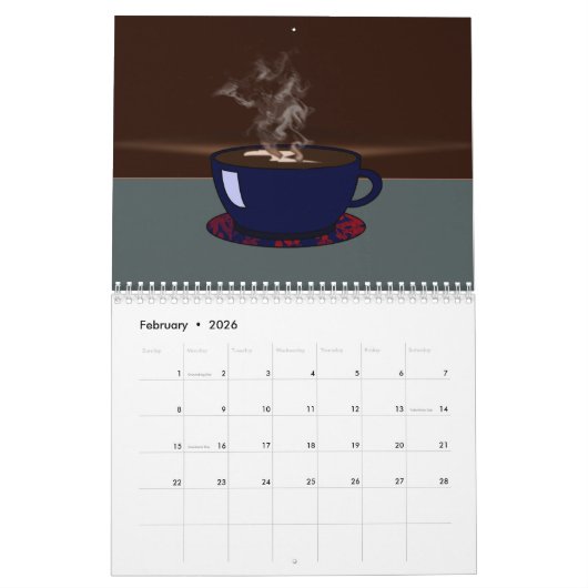 Koffiebekerkalender 2025 kalender (Feb 2026)