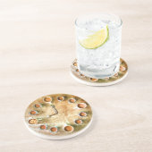 Koffiebekerklok Koffietijd ontwerp Zandsteen Onderzetter (Zijkant)