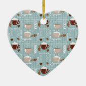 Koffiebekers Blauwe Verticale lijnen Kaffeïnekorre Keramisch Ornament (Voorkant)