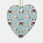 Koffiebekers Blauwe Verticale lijnen Kaffeïnekorre Keramisch Ornament (Links)