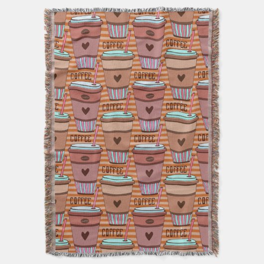 Koffiebekers, bonen en harten deken (Voorkant Verticaal)