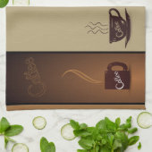 Koffiebekers en -bonen theedoek (Gevouwen)