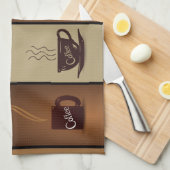 Koffiebekers en -bonen theedoek (Quarter Fold)