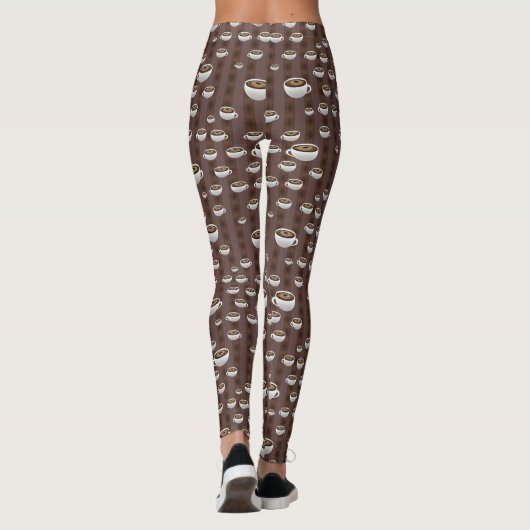 Koffiebekers en strepen Leggings (Achterkant)