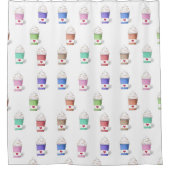 Koffiebekers in volledige kleuren douchegordijn (Voorkant)