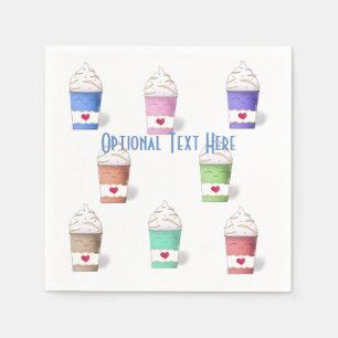 Koffiebekers in volledige kleuren servet