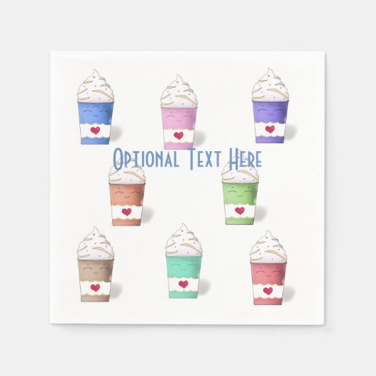 Koffiebekers in volledige kleuren servet (Voorkant)