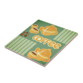 Koffiebekers, koffiepotten en koffiebonen tegeltje (Zijkant)