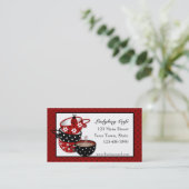 Koffiebekers, Ladybug, zwart, rood, Visitekaartje (Staand voorkant)