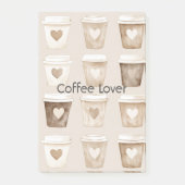 Koffiebekers met Hartvorm en Crème Post-it® Notes (Voorkant)