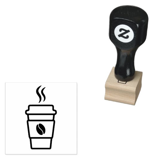 koffiebekersilhouet rubberstempel (Gestempeld)