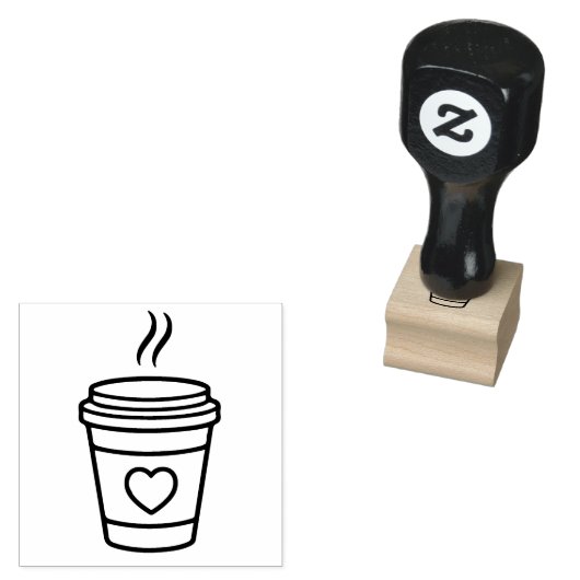 koffiebekersilhouet rubberstempel (Gestempeld)