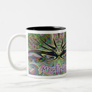 Koffiebekertje met Masker van Mardi-Gras Tweekleurige Koffiemok