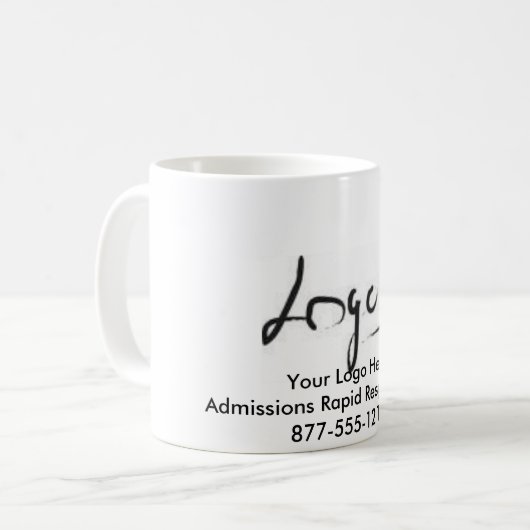 Koffiebekertje met telefoonnummer voor toegang koffiemok (Voorkant links)