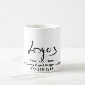 Koffiebekertje met telefoonnummer voor toegang koffiemok (Center)