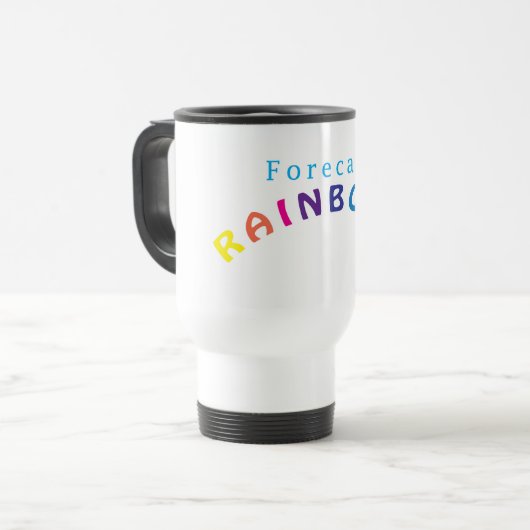 Koffiebekervoorspelling Regenbogen Reisbeker (Voorkant links)