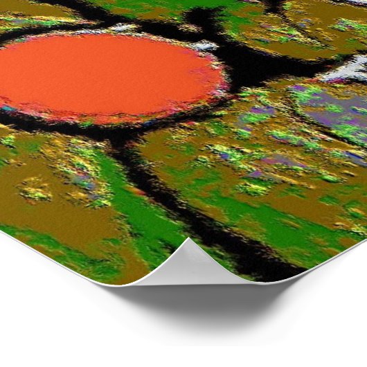 Koffieblauw Mok, onstuimige stijl Poster (Hoek)