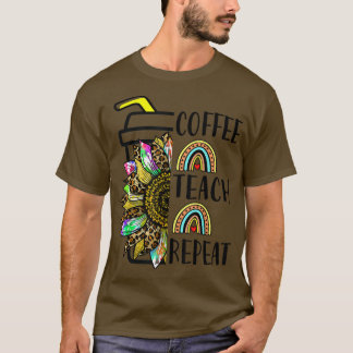 Koffieblik Herhaal zonnebloem regenboogkleurige kl T-shirt