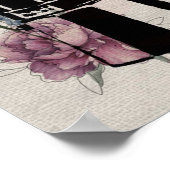 koffiebloemen pot  inkt rozen poster (Hoek)