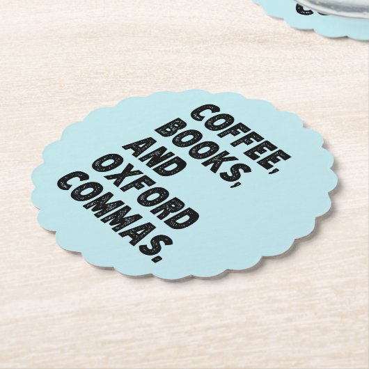 Koffieboeken en Oxford Commas Cool Teacher Grappig Kartonnen Onderzetters (Gekanteld)