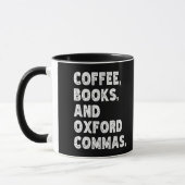 Koffieboeken en Oxford Commas Cool Teacher Grappig Mok (Links)