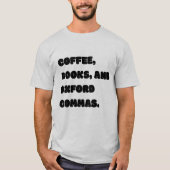 Koffieboeken en Oxford Commas T-shirt (Voorkant)
