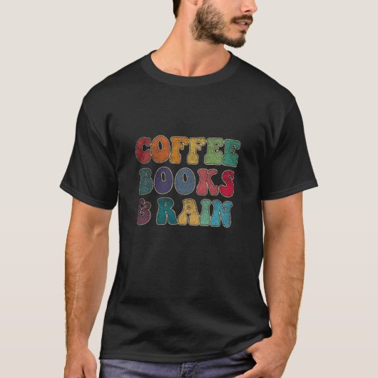 Koffieboeken en -regen t-shirt (Voorkant)
