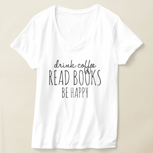 Koffieboeken geluk t-shirt (Laagn)