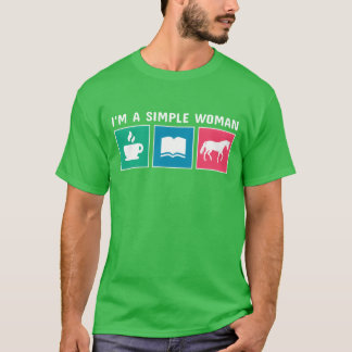 Koffieboeken paard in een eenvoudige vrouw meisje t-shirt