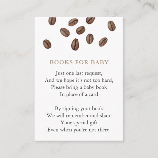 Koffieboeken voor baby's bibliotheek Moderne baby  Informatiekaartje (Voorkant)